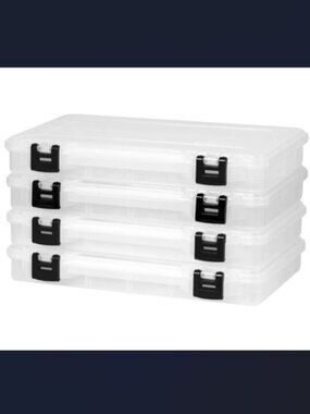 SET OF 2 PLANO PLASTIC STORAGE BINS